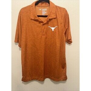 Longhorn Apparel Men's Polo Orange & White‎ Longhorn Logo Size Large EUC
